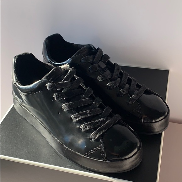 rag and bone black leather sneakers